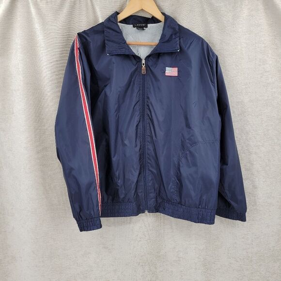 Lavon Vintage Y2K USA Blue Windbreaker Tracksuit with Red Stripes Size XL - Picture 9 of 16